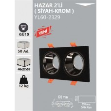 HAZAR DEKORATİF KASA 2Lİ -SİYAH/KROM